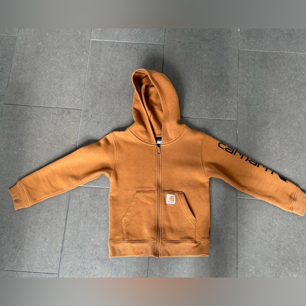 Carhartt Kids' Tan Zip-Up Hoodie sz6